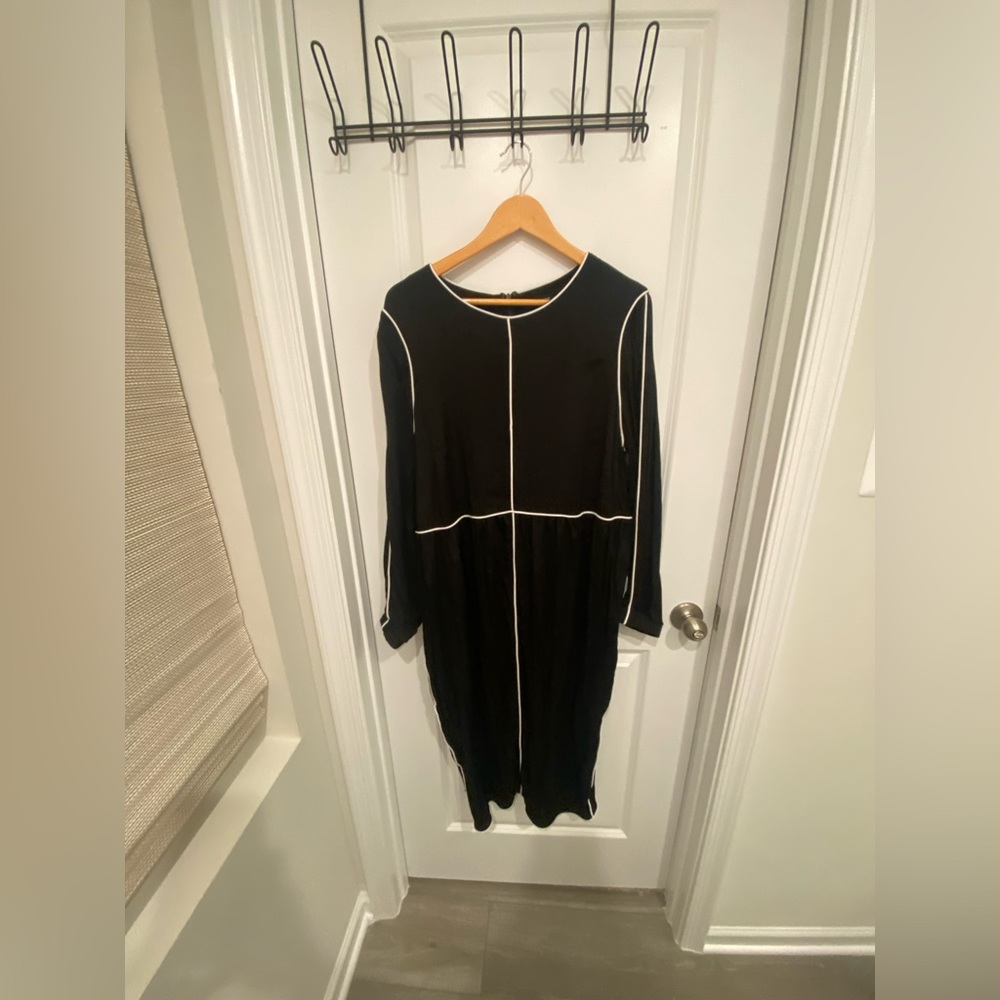 Universal Standard Black Dress with White Trim